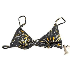 NWT Andie Swim x Demi Moore Size XL Women Tropez Top Black Gold Tie Adjustable